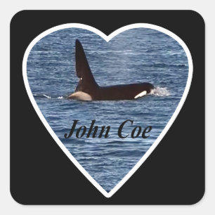 Customizable John Coe Orca West Coast Coast Square Sticker