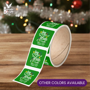 Customizable JOY IN JESUS Christian Christmas Square Sticker