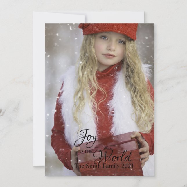 Customizable Joy to the World Christmas Holiday Card (Front)
