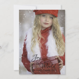 Customizable Joy to the World Christmas Holiday Card