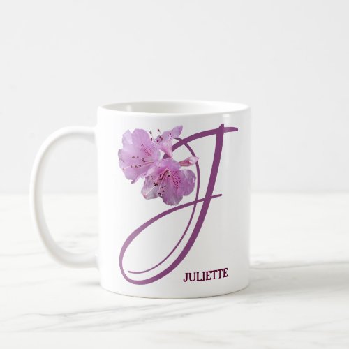 Customizable Juliette name pink rose flowers boho  Coffee Mug