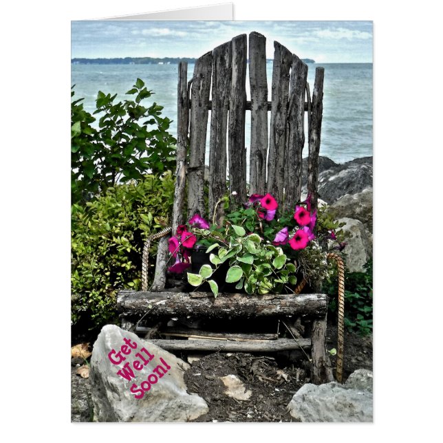 CUSTOMIZABLE  JUMBO "GET WELL" CARD /RUSTIC CHAIR (Front)
