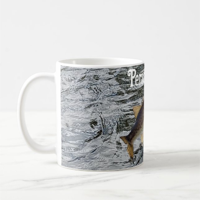 Customizable Jumping Bass Fishing Coffee Mug (Left)