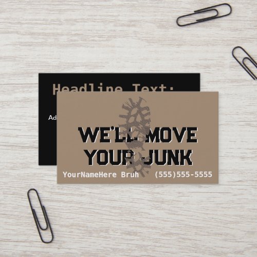 Customizable Junk Hauling Garbage Removal  Business Card