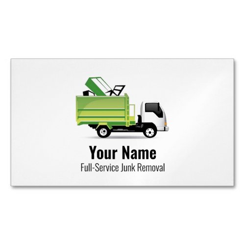 Customizable junk waste removal company business card magnet