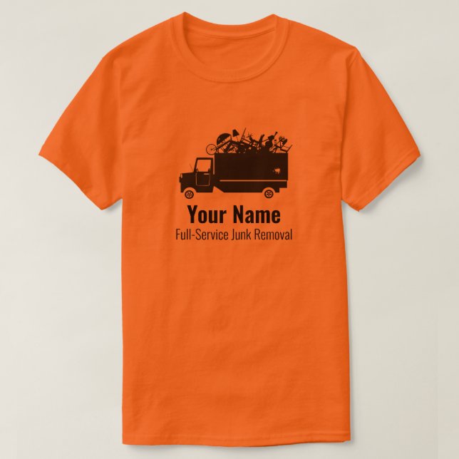 Customizable junk waste removal company yellow T-Shirt (Design Front)