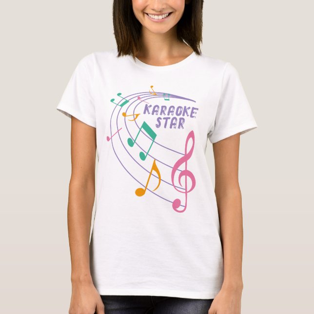 Customizable Karaoke Music Star T-Shirt (Front)