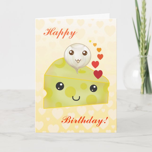 Customizable: Kawaii cheese & pickle Card (Front)