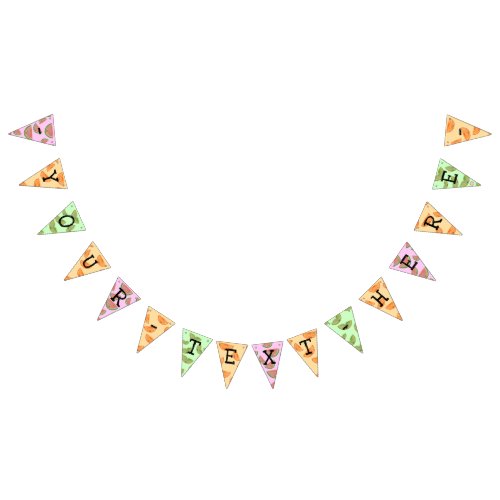 Customizable Kawaii Watercolor Fruit Bunting Flags