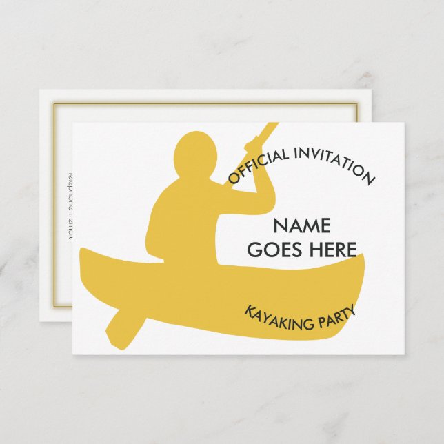 Customizable Kayaking Party Invitation (Front/Back)
