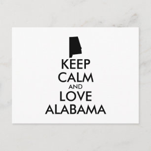 Customizable KEEP CALM and LOVE ALABAMA Postcard