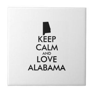 Customizable KEEP CALM and LOVE ALABAMA Tile