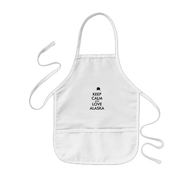 Customizable KEEP CALM and LOVE ALASKA Kids' Apron (Front)