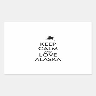 Customizable KEEP CALM and LOVE ALASKA Rectangular Sticker