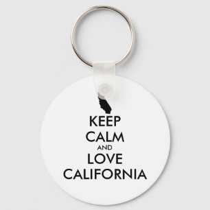 Customizable KEEP CALM and LOVE CALIFORNIA Keychain