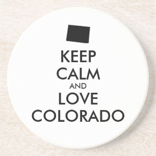 Customizable KEEP CALM and LOVE COLORADO Drink Coaster