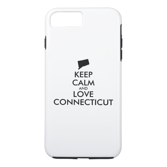 Customizable KEEP CALM and LOVE CONNECTICUT Case-Mate iPhone Case (Back)