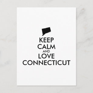 Customizable KEEP CALM and LOVE CONNECTICUT Postcard
