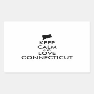 Customizable KEEP CALM and LOVE CONNECTICUT Rectangular Sticker