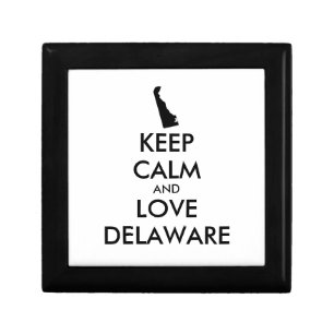 Customizable KEEP CALM and LOVE DELAWARE Keepsake Box