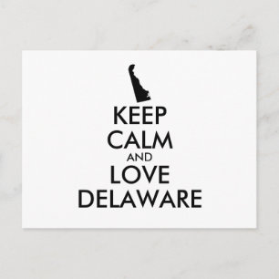 Customizable KEEP CALM and LOVE DELAWARE Postcard