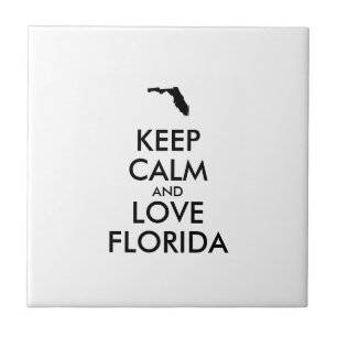 Customizable KEEP CALM and LOVE FLORIDA Ceramic Tile