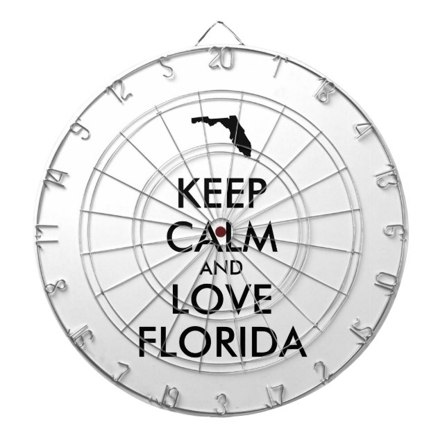 Customizable KEEP CALM and LOVE FLORIDA Dart Board (Front)