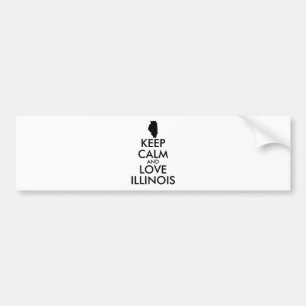 Customizable KEEP CALM and LOVE ILLINOIS Bumper Sticker