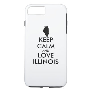 Customizable KEEP CALM and LOVE ILLINOIS iPhone 8 Plus/7 Plus Case