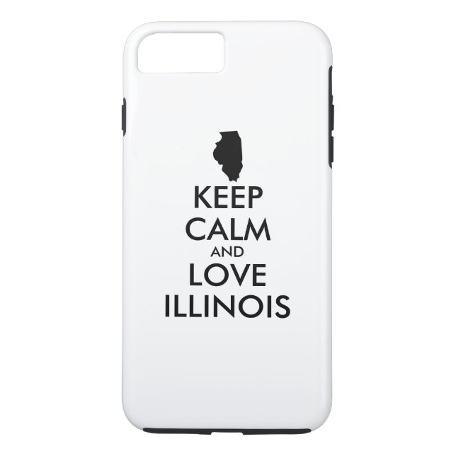 Customizable KEEP CALM and LOVE ILLINOIS Case-Mate iPhone Case (Back)