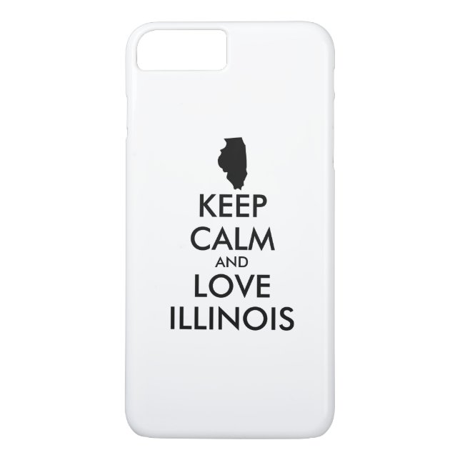 Customizable KEEP CALM and LOVE ILLINOIS Case-Mate iPhone Case (Back)