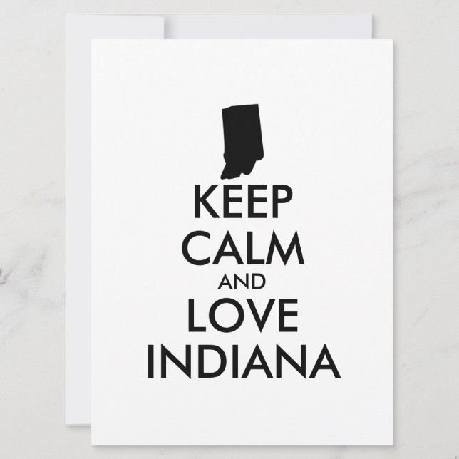 Customizable KEEP CALM and LOVE INDIANA (Front)