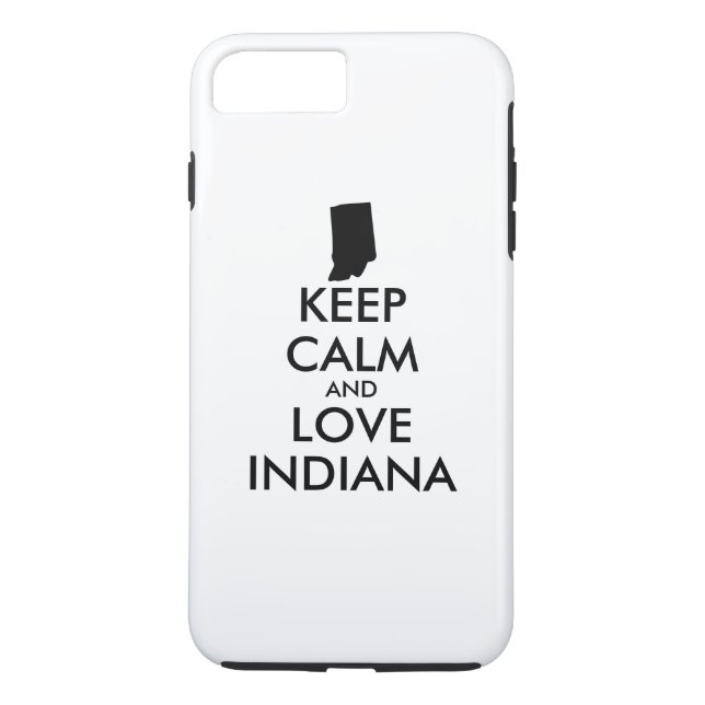 Customizable KEEP CALM and LOVE INDIANA Case-Mate iPhone Case (Back)