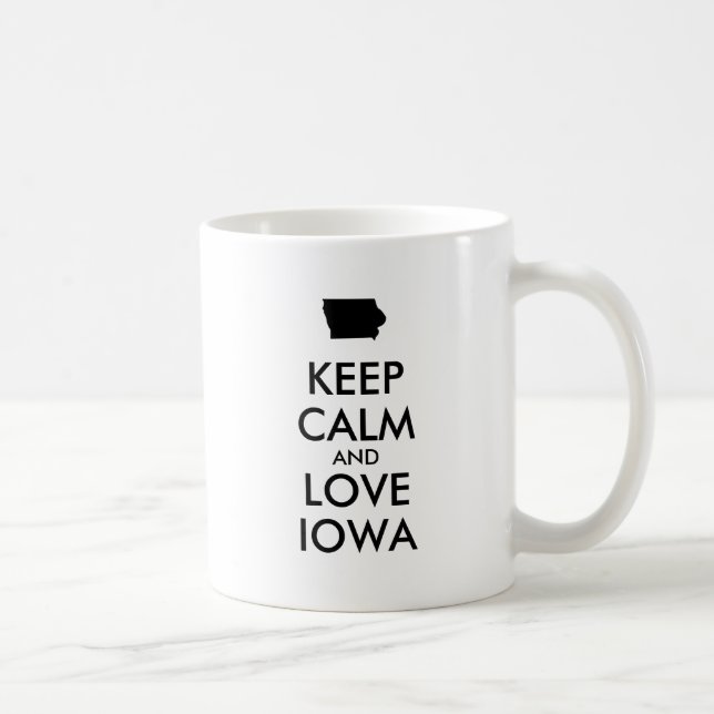 Customizable KEEP CALM and LOVE IOWA Coffee Mug (Right)