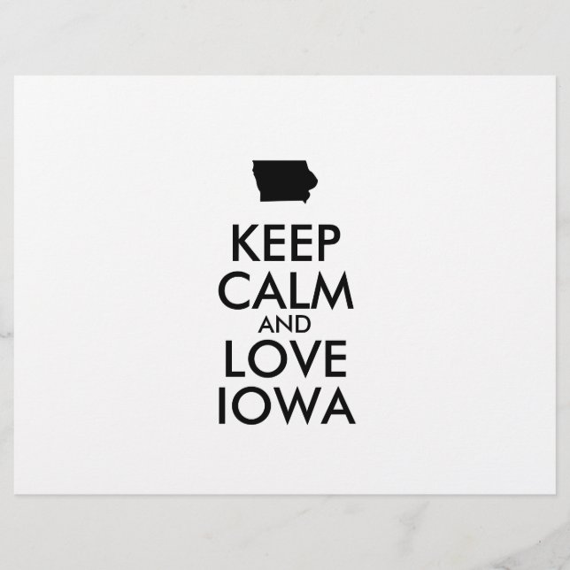 Customizable KEEP CALM and LOVE IOWA Flyer (Front)