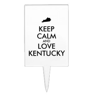 Customizable KEEP CALM and LOVE KENTUCKY Cake Topper