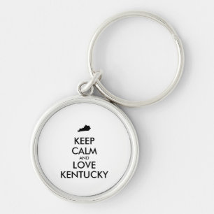 Customizable KEEP CALM and LOVE KENTUCKY Keychain