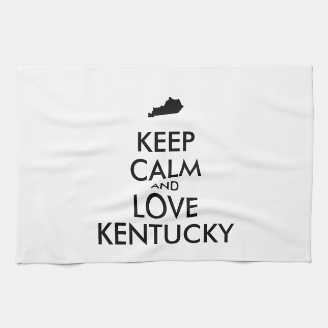 Customizable KEEP CALM and LOVE KENTUCKY Towel (Horizontal)