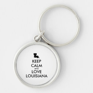 Customizable KEEP CALM and LOVE LOUISIANA Keychain
