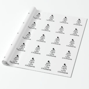 Customizable KEEP CALM and LOVE LOUISIANA Wrapping Paper