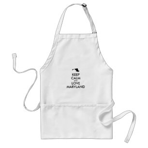 Customizable KEEP CALM and LOVE MARYLAND Adult Apron
