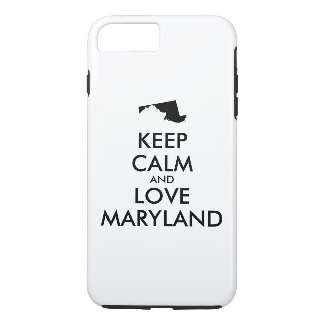 Customizable KEEP CALM and LOVE MARYLAND Case-Mate iPhone Case (Back)