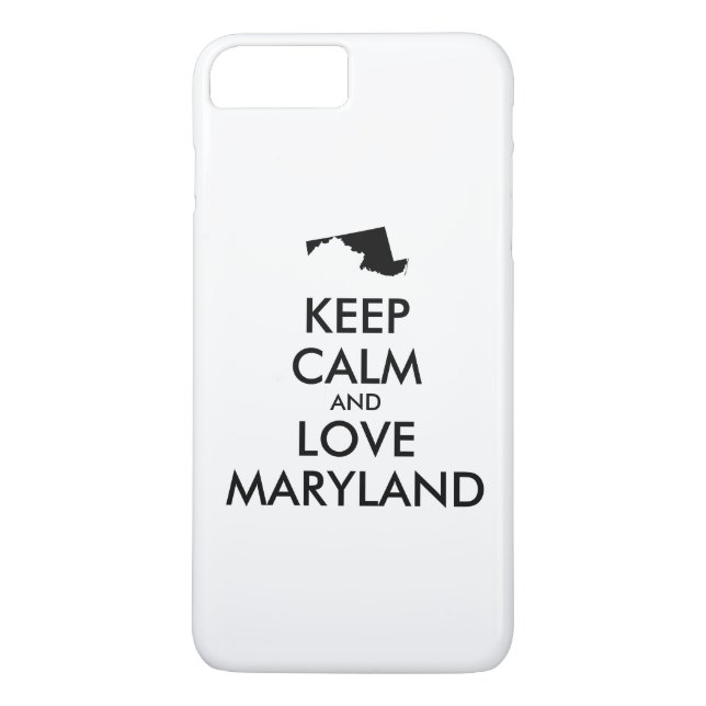Customizable KEEP CALM and LOVE MARYLAND Case-Mate iPhone Case (Back)