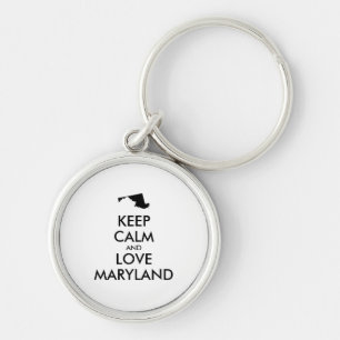 Customizable KEEP CALM and LOVE MARYLAND Keychain