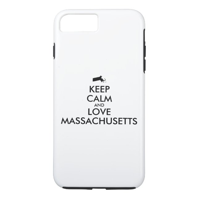 Customizable KEEP CALM and LOVE MASSACHUSETTS Case-Mate iPhone Case (Back)