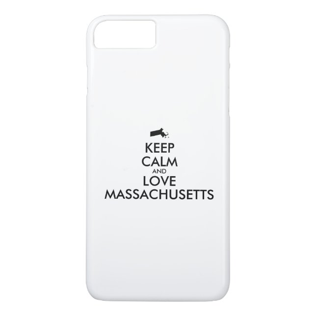 Customizable KEEP CALM and LOVE MASSACHUSETTS Case-Mate iPhone Case (Back)
