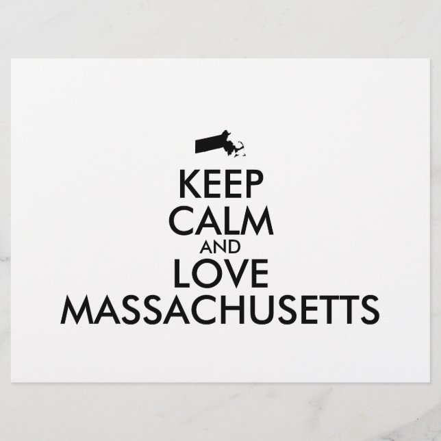 Customizable KEEP CALM and LOVE MASSACHUSETTS Flyer (Front)