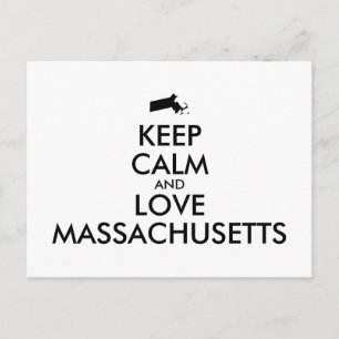 Customizable KEEP CALM and LOVE MASSACHUSETTS Postcard