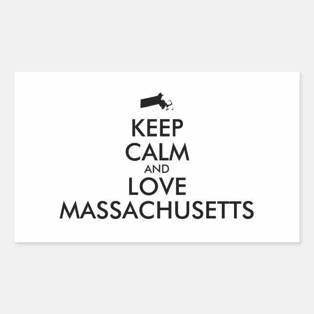 Customizable KEEP CALM and LOVE MASSACHUSETTS Rectangular Sticker (Front)