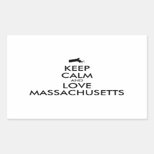 Customizable KEEP CALM and LOVE MASSACHUSETTS Rectangular Sticker